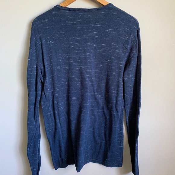 Cheap Monday Stockholm Navy Mens Rad Knit Long Sleeve Lightweight Sweater Medium - Picture 5 of 11